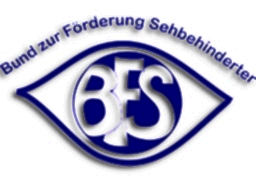 Logo des BFS Landesverband Berlin-Brandenburg: stilisiertes Auge in Blau mit 